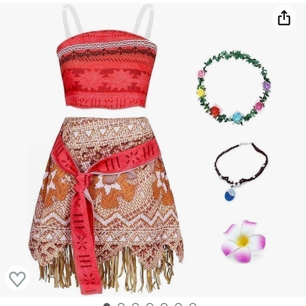 Disney Moana Dress Up Box Chest NEW Jakks Dress Flower Bracelet Accessories